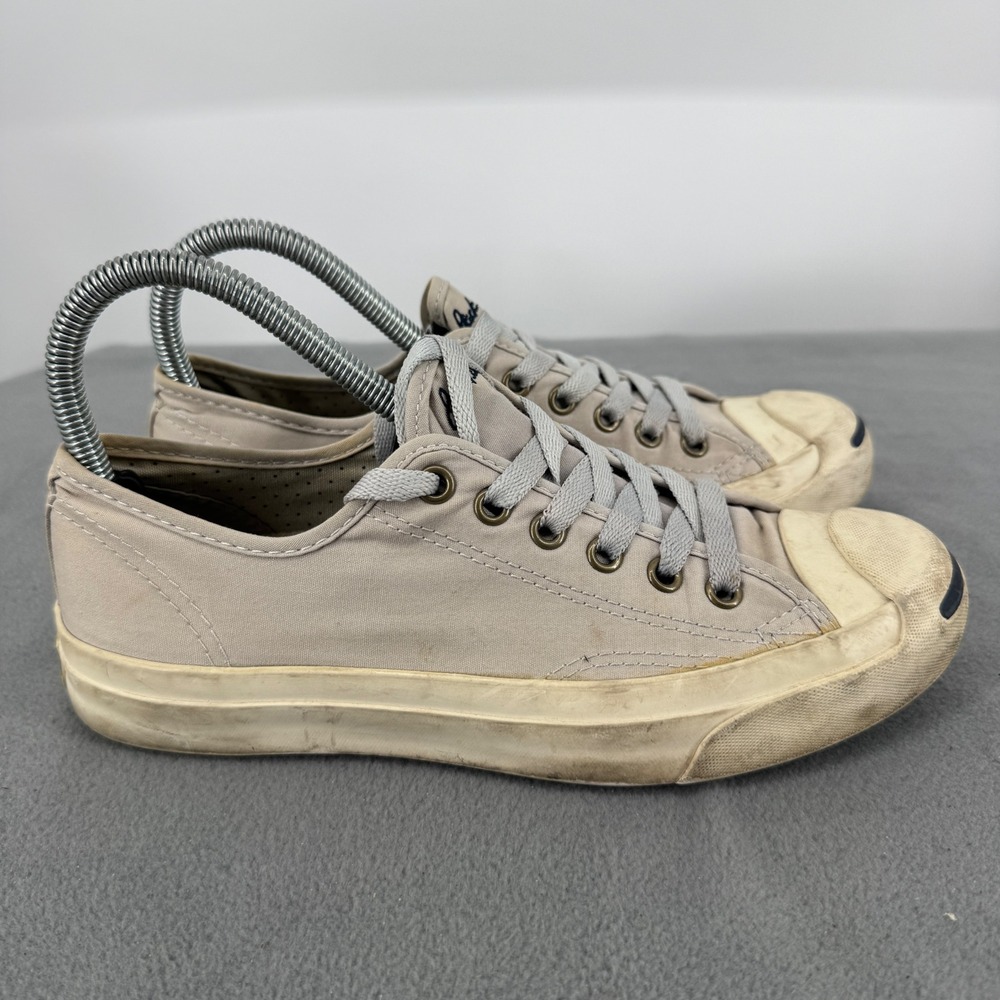Converse Jack Purcell Mens 5.5 Womens 7 Low Top Canvas Sneakers Gray Distressed